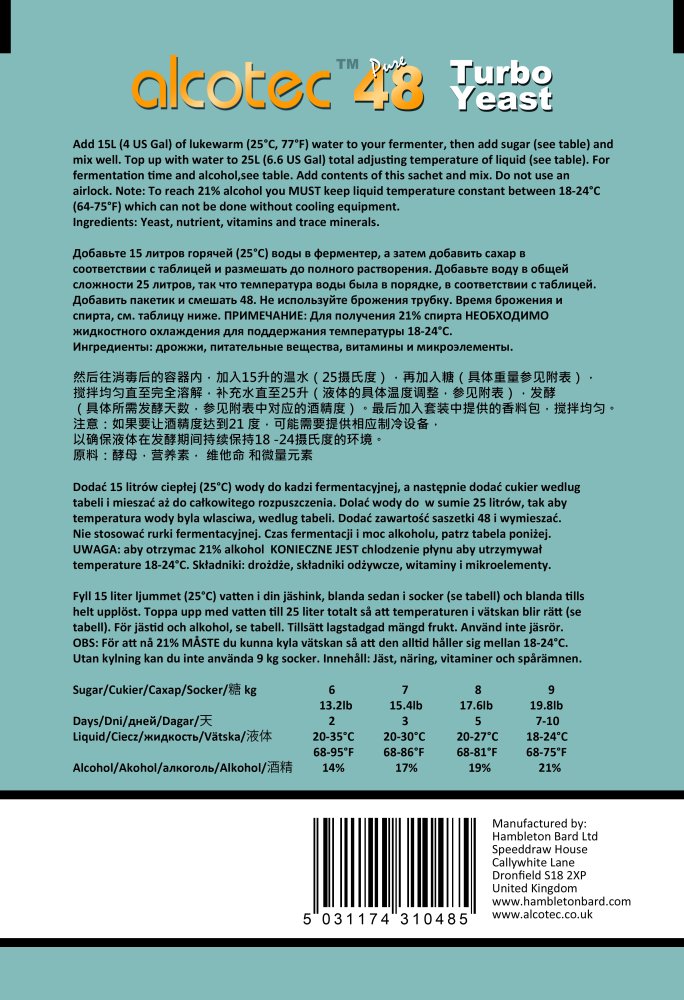Alcotec | Alcotec 48 Turbo Yeast